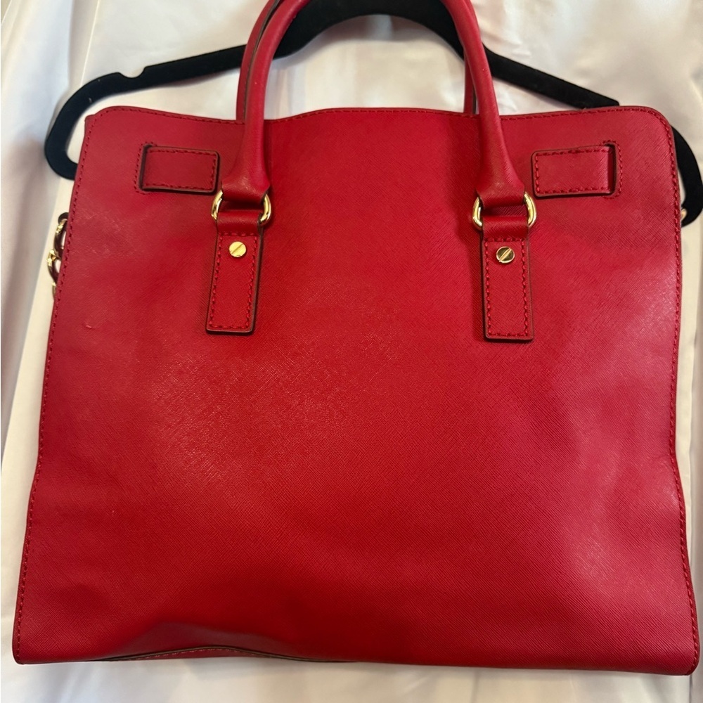 Michael Kors Red Satchel with Gold Accents - Picture 4 of 5